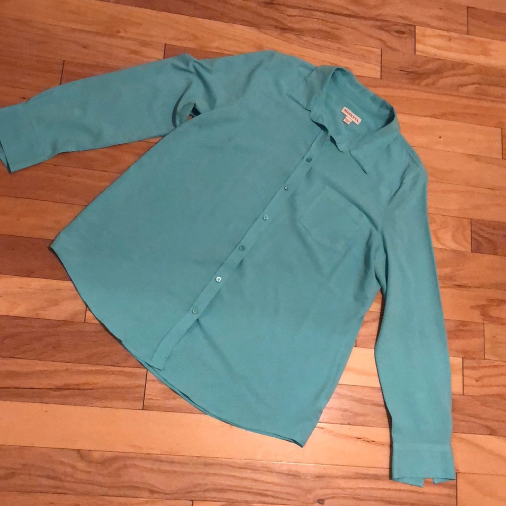 Merona Aqua Longsleeve Blouse